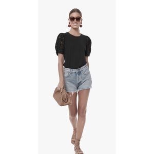 Tuckernuck Pomander Place black lace Vesty top